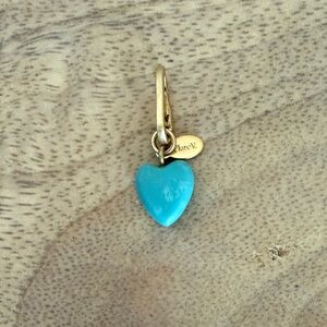 Clare V. Stone Heart Charm Turquoise NIB